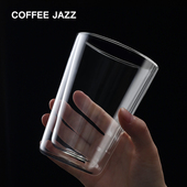 双层玻璃杯隔热防烫水杯耐热泡茶杯冷饮杯美式 COFFEE JAZZ 咖啡杯