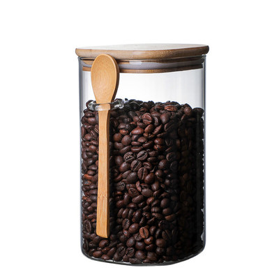 COFFEEJAZZ家用高硼硅玻璃咖啡豆方形密封罐储物罐食品茶叶储存罐