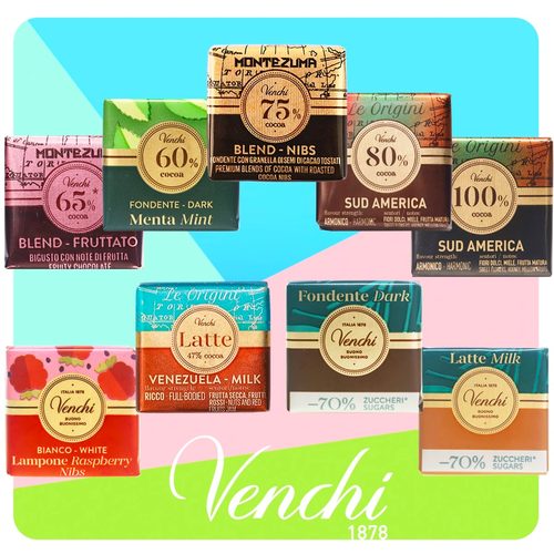 意大利闻绮venchi巧克力75%可可碎黑巧克力进口喜糖礼盒散装零食