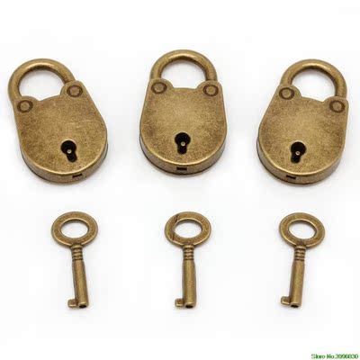 Vintage Old Antique Style Mini Archaize Padlocks Key Lock Wi