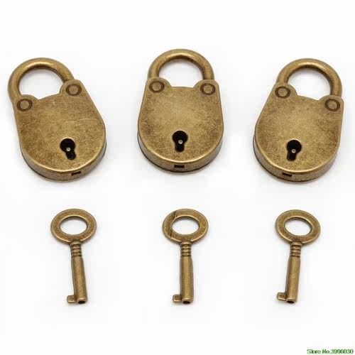 Vintage Old Antique Style Mini Archaize Padlocks Key Lock Wi