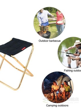 Portable Folding Camping Chair Foldable Stool Black Small Al