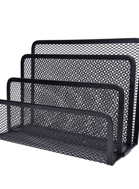 Peerless Black Metal Mesh Bookend Anti-skid Shelf Book Case