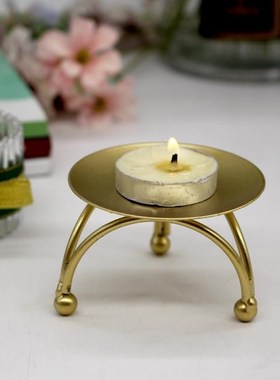 1pc Geometric Round Votive Candle Holders Wrought Iron Candl