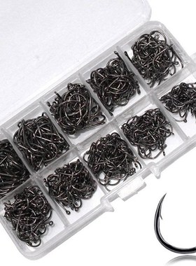 100pcs Fishing Hooks Set Carbon Steel Single Circle Fishhook
