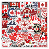 50张CANADA加拿大周边涂鸦贴纸个性 旅行箱水杯手帐素材卡通贴防水
