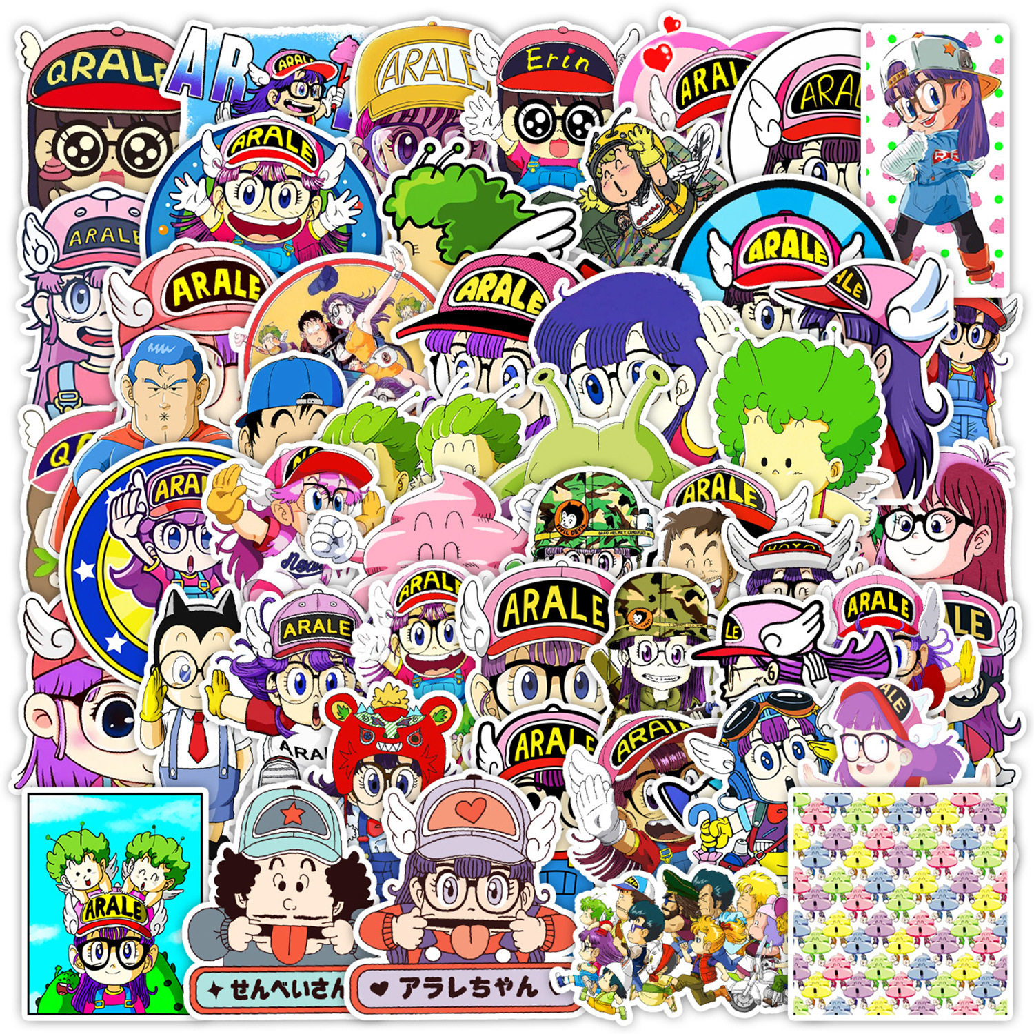 50张可爱阿拉蕾女孩可爱卡通行李箱贴纸手机滑板平板笔记本电脑贴