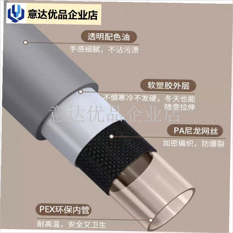 马桶热水器冷热进水软水管高压防爆4F分PVC银色包塑连接上水软管,