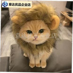 物头套搞怪网g红帽子可爱小熊狮子头饰可爱猫咪狗狗变装套头玩偶,