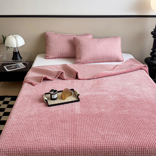 宝宝绒床盖单件一面绒一面天丝加厚榻榻米床单三件套加绒炕盖双面