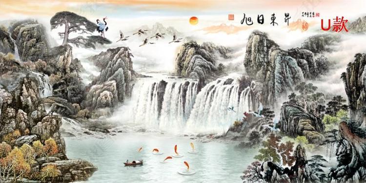 定制 照壁 瓷砖 庭院 迎门墙 户外 背景墙 大型壁画影壁墙山水画