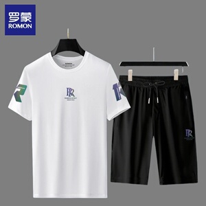 罗蒙短袖时尚商务休闲短裤套装