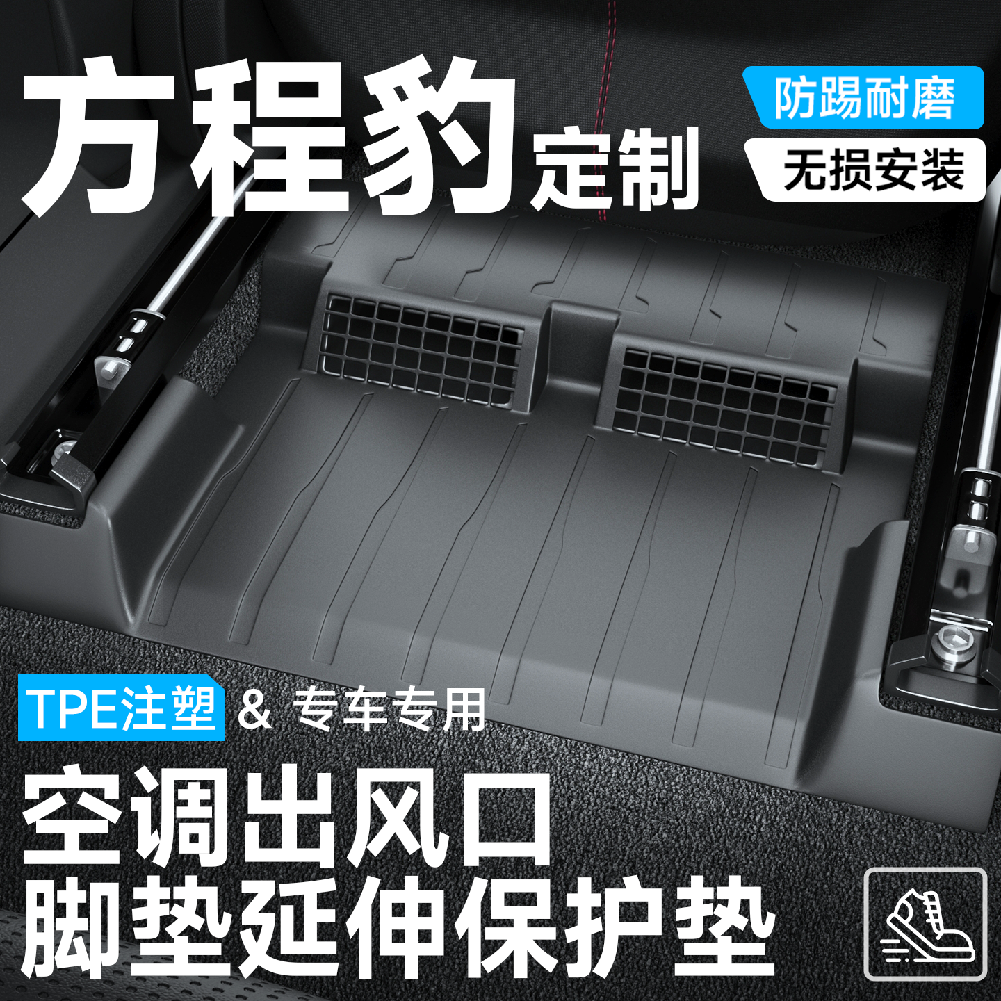 适用于方程豹钛7/3豹5/8配件后排座椅下空调出风口保护罩防踢垫
