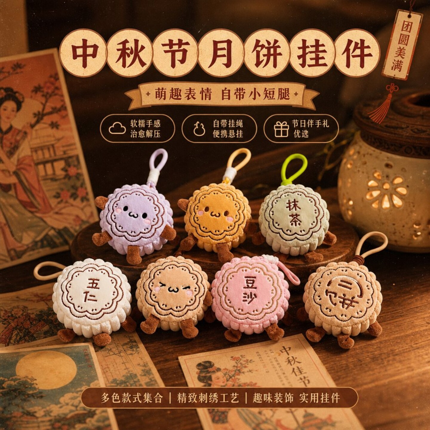 中秋节仿真月饼造型挂件