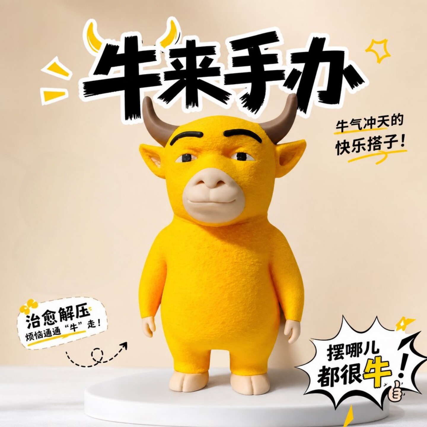 电影牛来手办桌面摆件搞怪周边