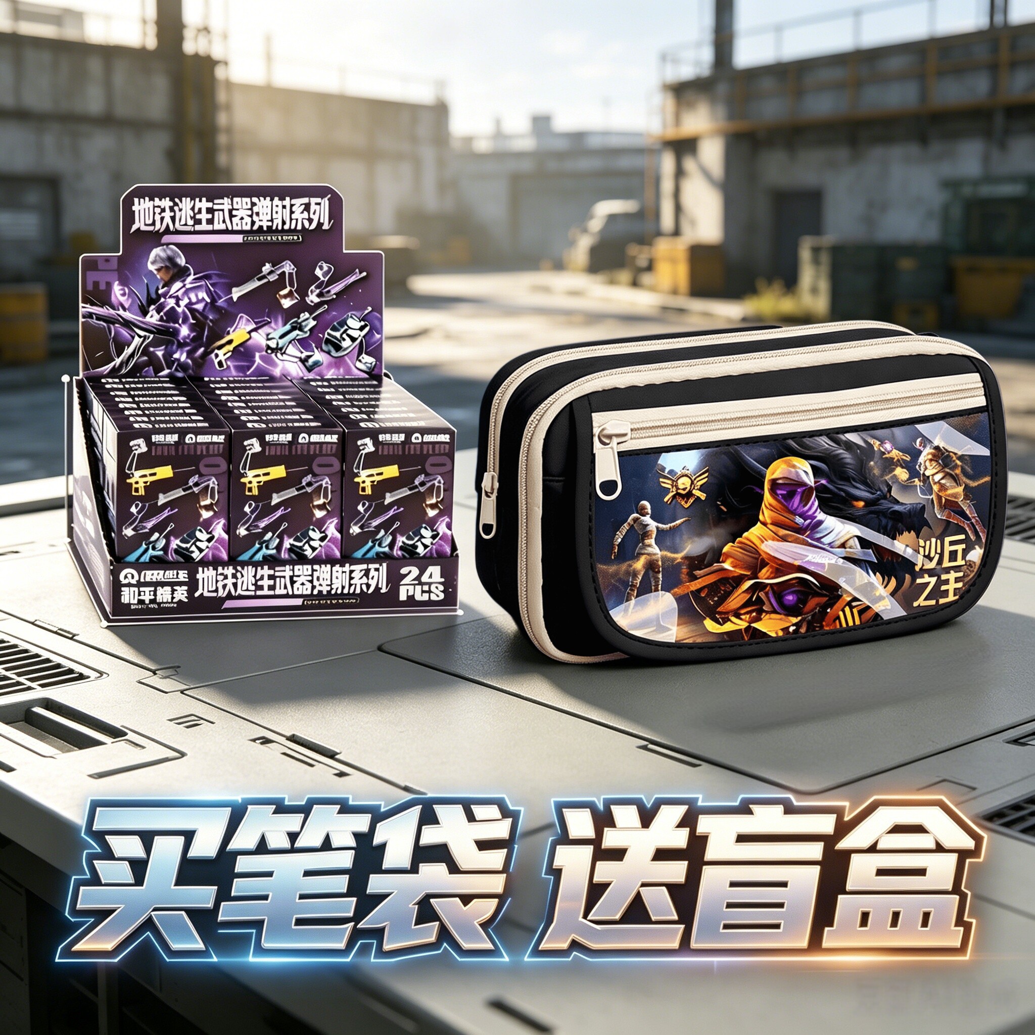 和平精英笔袋送三个盲盒