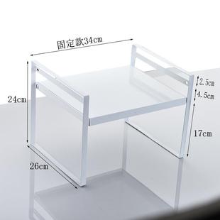 厨房下水槽置物架橱柜隔板伸缩收纳整理架家用面台分放层锅储物架