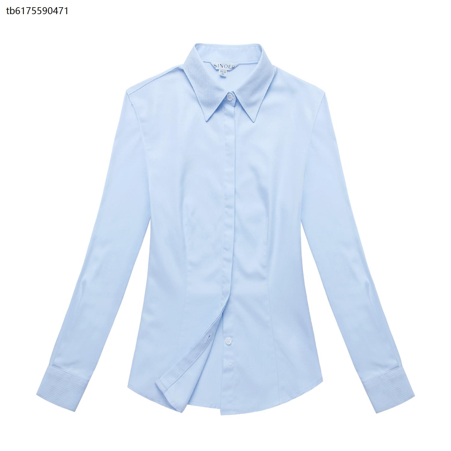 建h行工作服女长袖衬衫建h设银行工服衬衣行服春秋工装浅蓝职业装