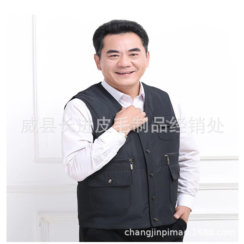 批发纯羊毛马甲皮毛一体羊剪绒真