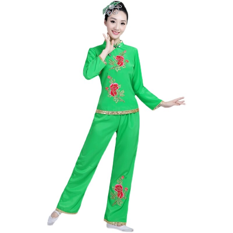 新款秧歌服女2024年秋季套装演出服中老年服扇子舞广场舞服装