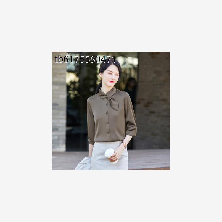 秋季时尚白色衬衣面试职业衬衫美容师工作服酒店前台接待工装上衣