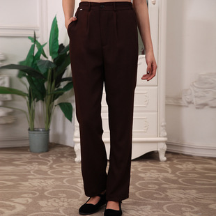 酒店客房服务员工作服长裤松紧腰直筒裤子物业保洁裤大码有口袋