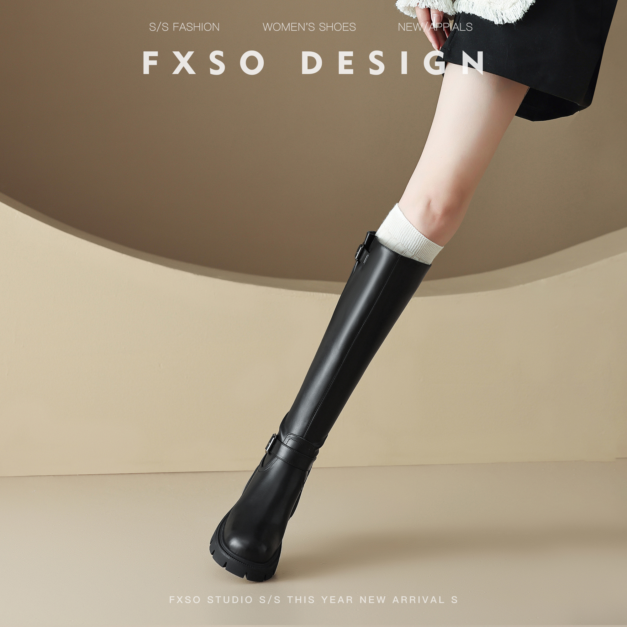 FXSO方巷骑士靴厚底靴女