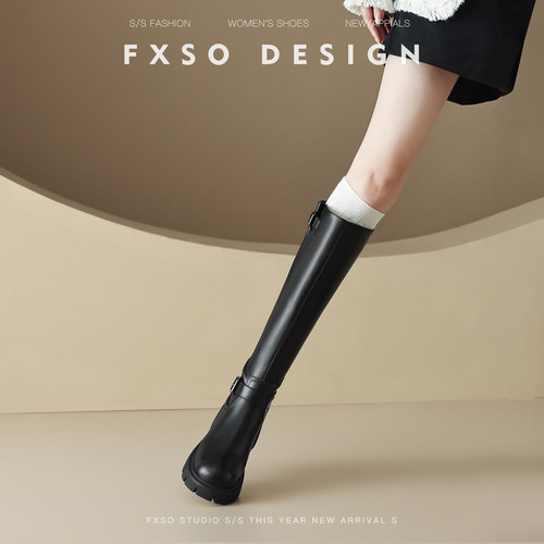 FXSO方巷骑士靴厚底靴女