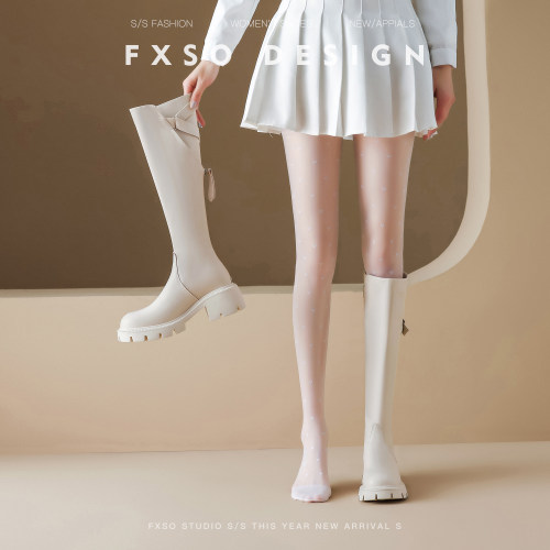 FXSO拉链靴子厚底骑士靴长靴女