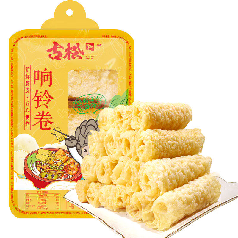 古松 响铃卷120g 油炸腐竹豆腐皮关东煮螺蛳粉火锅食材 二十年品图片
