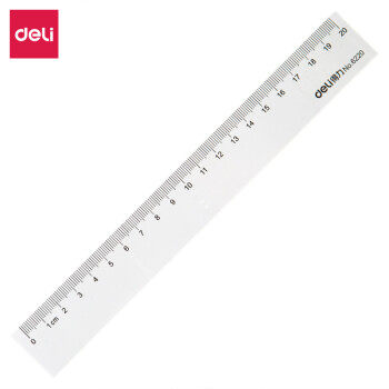 得力(deli)20cm办公通用直尺测量绘图尺子办公用品6220