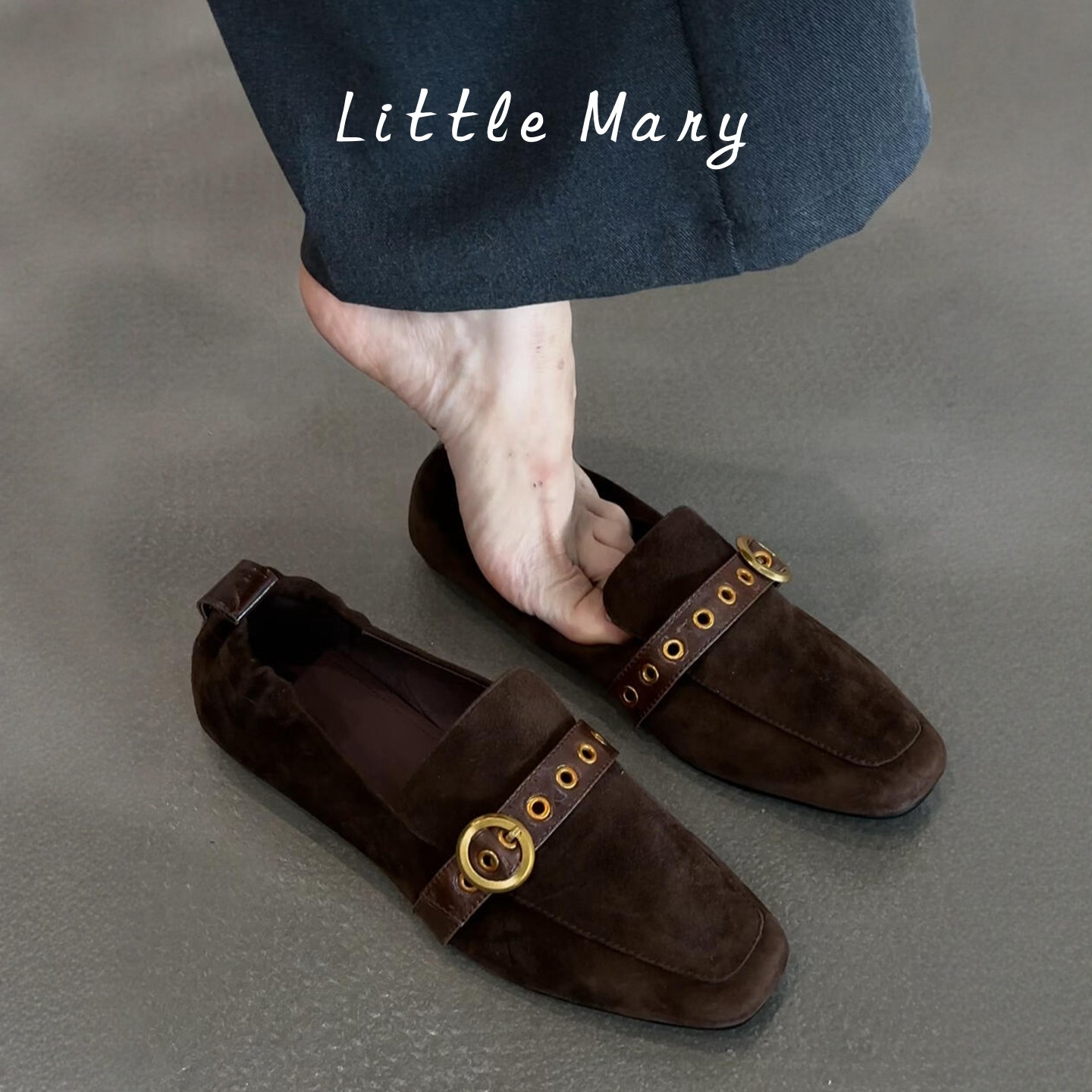 复古绒面平底单鞋女2025秋冬松弛感老钱风鞋子豆豆鞋一脚蹬乐福鞋,女鞋,乐福鞋（豆豆鞋）,淘宝优惠券,粉丝福利购,淘宝优惠卷