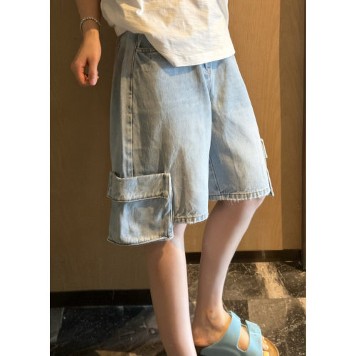 【洋气小姐姐】女装美式复古休闲短裤五分牛仔裤闲夏季薄款老钱风