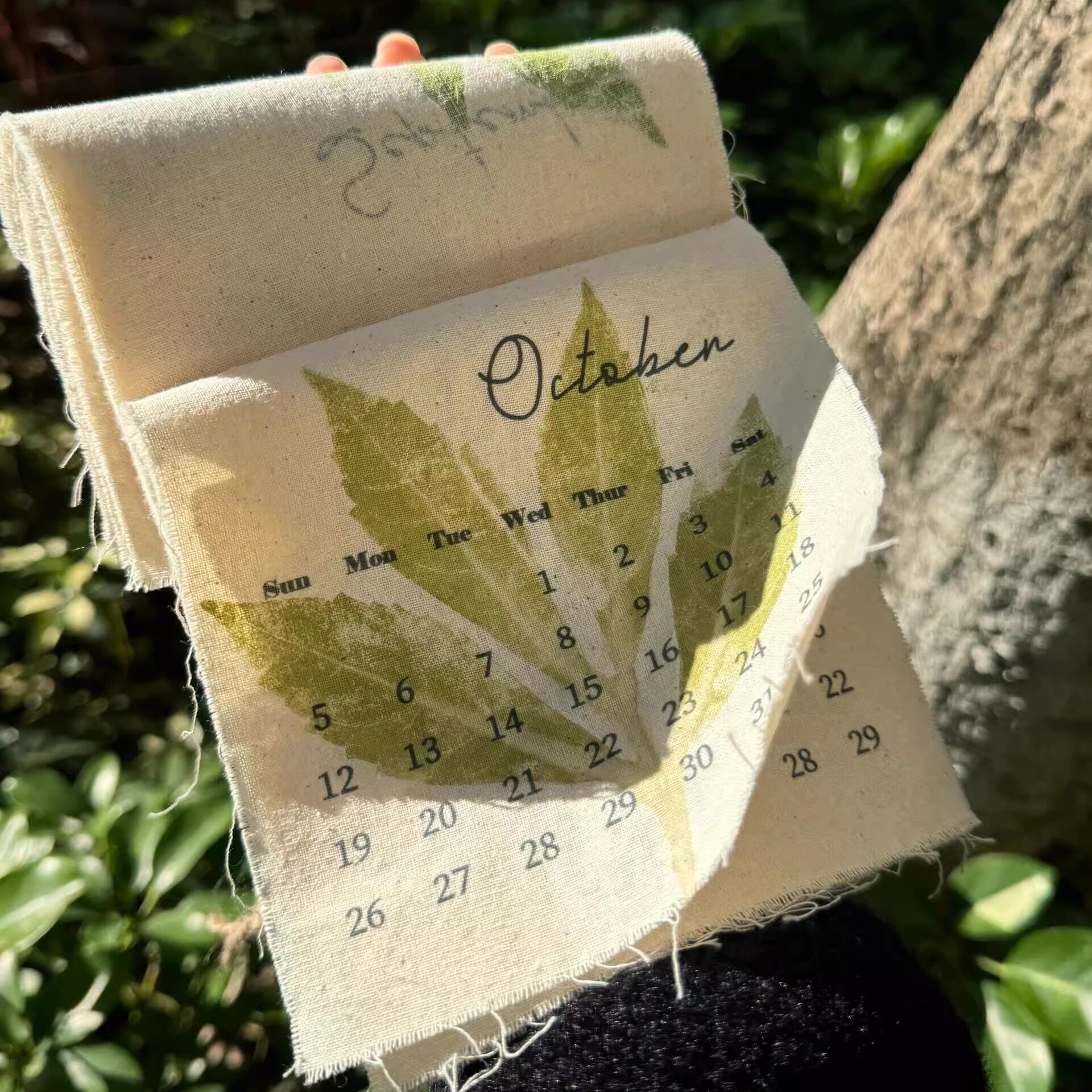植物拓染日历2026年挂历布艺挂画diy材料包花草拓印装饰新年礼物