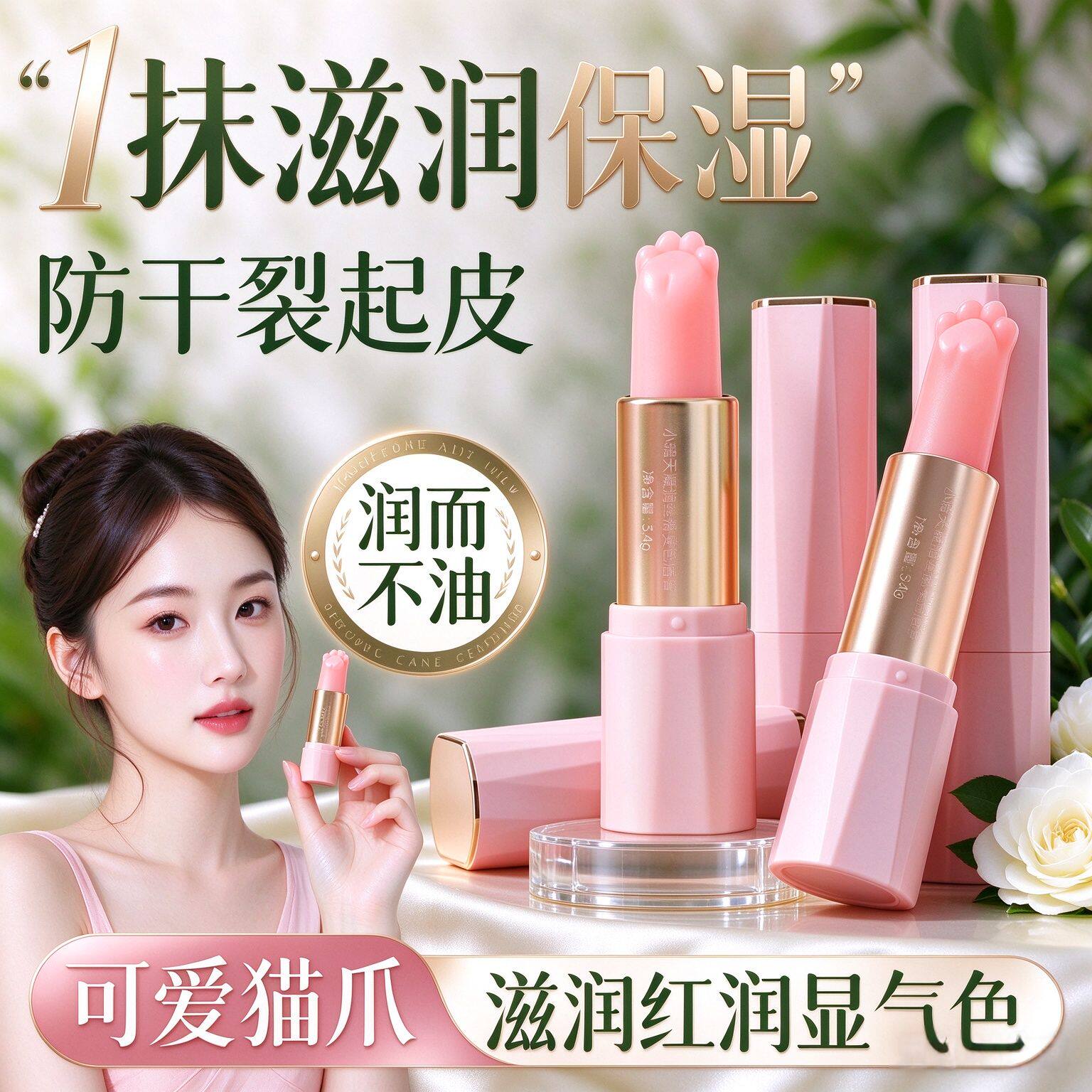 小晴天猫爪温变唇膏温感变色滋润唇膏保湿滋润清新双唇