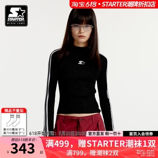 针织衫 女2024年春季 新款 STARTER 半高领针织上衣修身 百搭打底衫