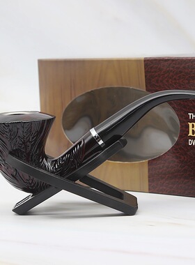 BX07喇叭造型雕花树脂烟斗 雕刻稻穗大头铁锅烟丝斗 义乌烟具