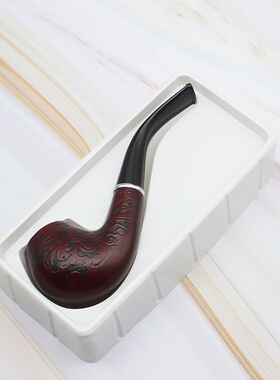 精品705刻花木制烟斗实木烟斗便携双用烟丝斗