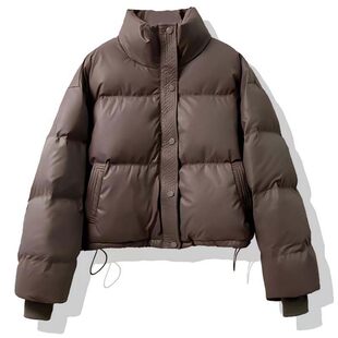 点击率女装2025新款免洗pu皮羽绒服宽松加厚面包服小个子棉服外套