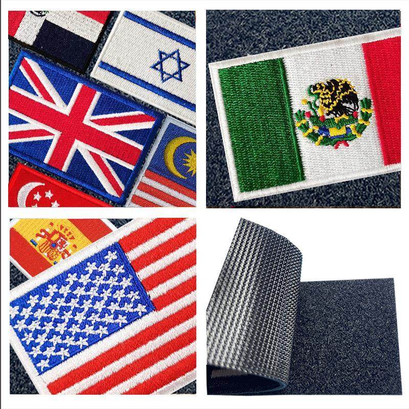 巴勒斯坦英国法国德国刺绣魔术贴世界各国国旗徽章士气章背包贴