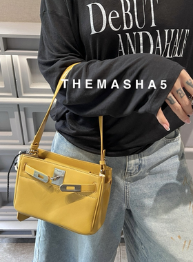 MSHA THE MASHA 5新款2025小众计复古色锁扣百搭通勤包单肩99123