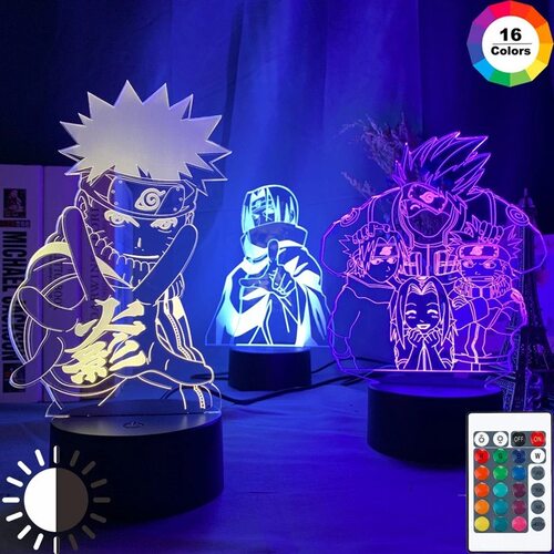 16/7 Colors Naruto Uzumaki LED Night Light Toys Akatsuki跨境