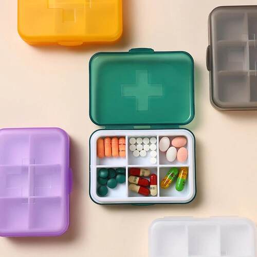 Pill Cases 6 Girds Mini Sealing Pill Box Portable Travel跨境