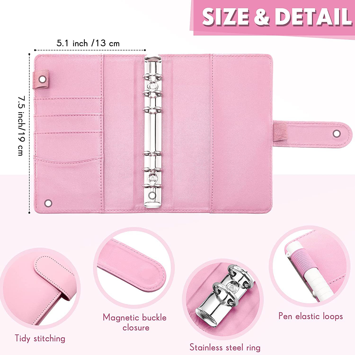 A6 Binder Planner Organizer,26 Categories Letter Sticker Cas