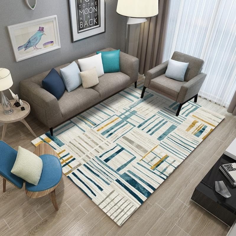 Carpets Waterproof Fabric Patterned Colourful Home Decor Rug