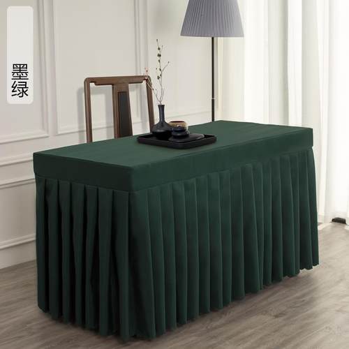 White tablecloth cloth art conference room long table