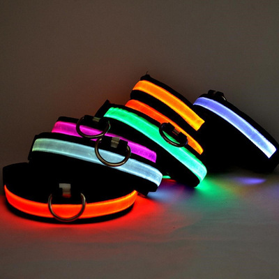 New Led Collar Dog Pet Rope Belt Flashing Light Up Harness S