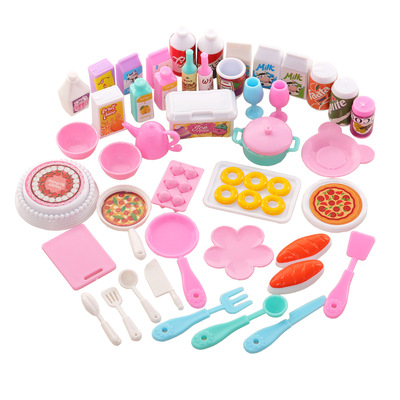 Dollhouse Miniature Kitchen Food for Barbie 43 pcs Dinner Se