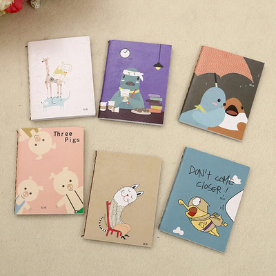 Portable Cute Cartoon Kraft Paper Notepad Memo Diary跨境