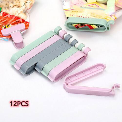12Pcs/set Food Bag Clips Storage Bag Sealer Kitchen跨境
